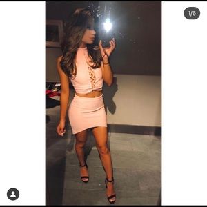 Lucyinthesky two piece set in blush pink